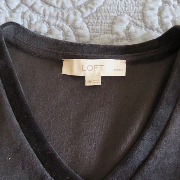 Loft silver studded black velvet tee, XSP - Picture 4 of 4